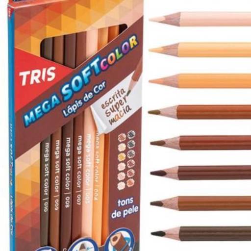 LAPIS DE COR 12 CORES TRIS MEGA SOFT COLOR TONS DE PELE em Jundiaí, SP por Papelaria Multiloja Imigrantes