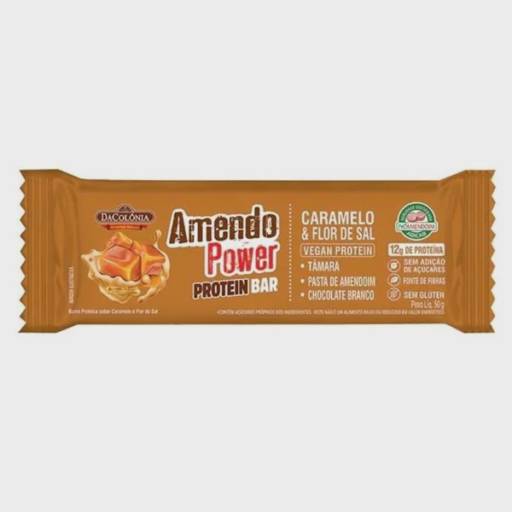 Barra de Proteína AmendoPower sabor Caramelo com Flor de Sal 50g - DaColônia