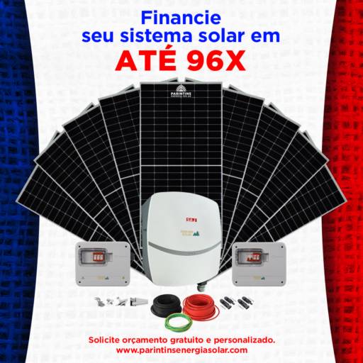Financie seu sistema solar em até 96x em bancos públicos e privados