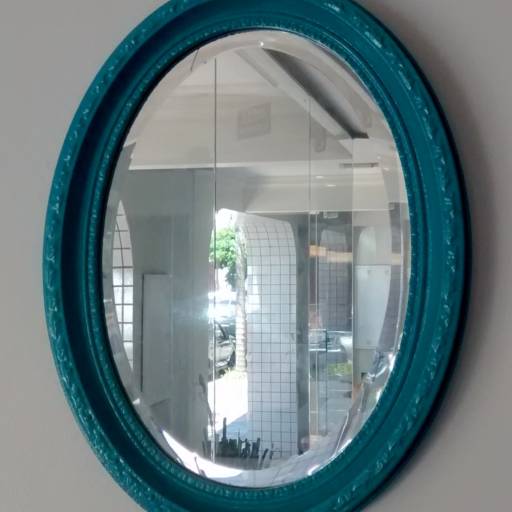 Espelho Santa Luzia Pequeno - Azul  por Solutudo