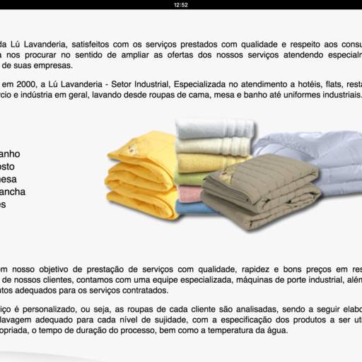 Comprar o produto de Lavagem industrial em Outros Serviços pela empresa Lú Lavanderia em Valinhos, SP por Solutudo