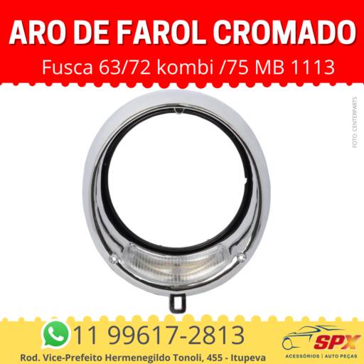 Aro de Farol Fusca 63/72 kombi /75 MB 1113 Cromada em Itupeva, SP por Spx Acessórios e Autopeças