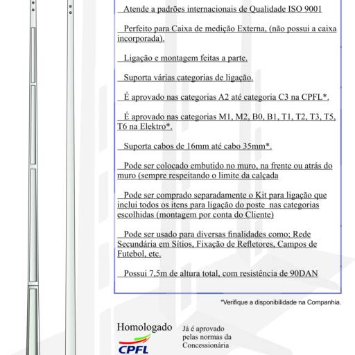 Comprar o produto de POSTE DT 7,5 X 90 - CPF / ELEKTRO em Outros pela empresa Postes São Conrado em Birigui, SP por Solutudo