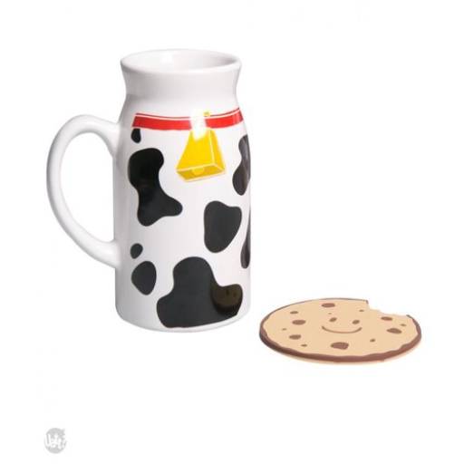 caneca com porta copo milk and cookie uatt por K22 Presentes Criativos