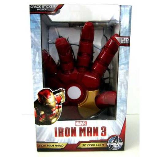 LUMINÁRIA DE PAREDE MÃO IRON MAN 3D por K22 Presentes Criativos