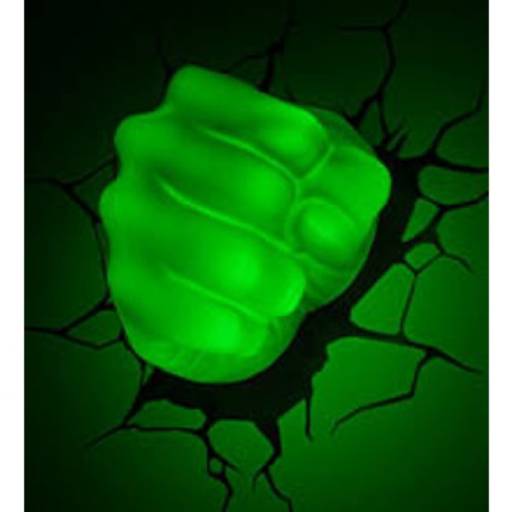 Luminária de Parede Pulso Hulk Verde 3D por K22 Presentes Criativos