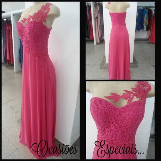 Vestido longo rosa claro