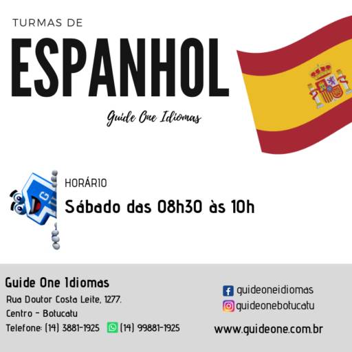 Comprar o produto de Espanhol em Escolas de Idiomas pela empresa Guide One Idiomas em Botucatu, SP por Solutudo