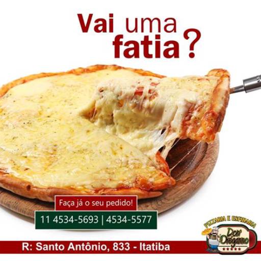 Na Don Orégano você encontra deliciosas pizzas!  Vai uma fatia? Peça já a sua!