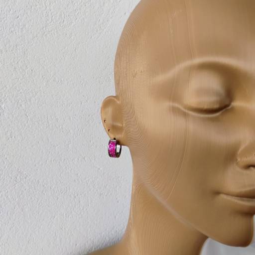Comprar o produto de Brinco argola larga peq strass pink - AcUb em Roupas e Acessórios pela empresa Loja Ego 3 p - Roupas e Acessórios Femininos em Botucatu, SP por Solutudo