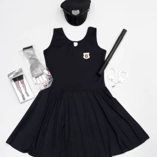 1303 - Vestido policial plus size (tamanho 48) em Tietê, SP por Fantasia & Folia