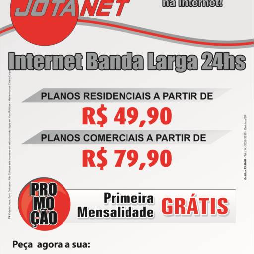 Comprar o produto de Internet Banda Larga  em Outros Serviços pela empresa Jota Net em Ourinhos, SP por Solutudo