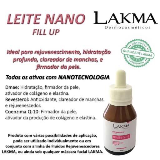 LEITE NANO FILL UP 50ML por Vetthá - Produtos para Estética