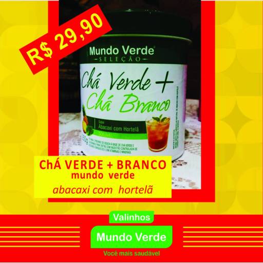 Comprar o produto de Chá Verde  - Abacaxi com Hortelã em A Classificar pela empresa Mundo Verde em Valinhos, SP por Solutudo
