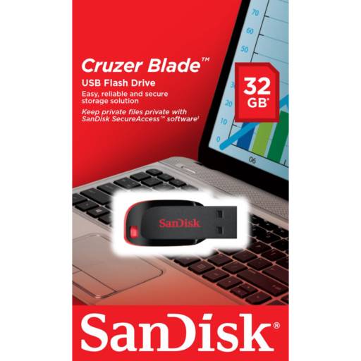 Pen Drive Blade Sandisk 32 Gb por Tecbit - Soluções em Informática