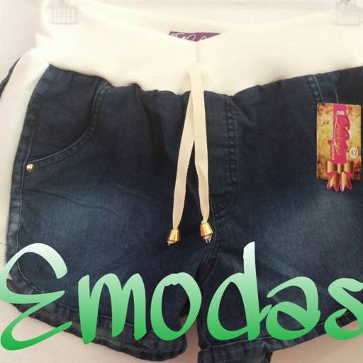 Shorts jeans com moletom por Emodas
