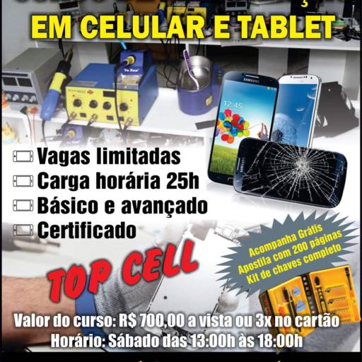Curso de manutenção de celulares em Avaré por Top Cell - Turko Cell 