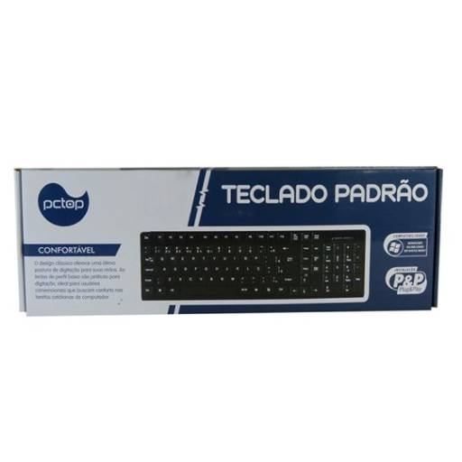  TECLADO USB PADRAO TCPR03 PRETO PCTOP por Multsystems Informática