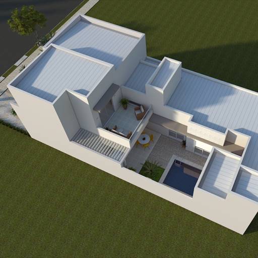 Telhado embutido por DNC Ferro e Aço