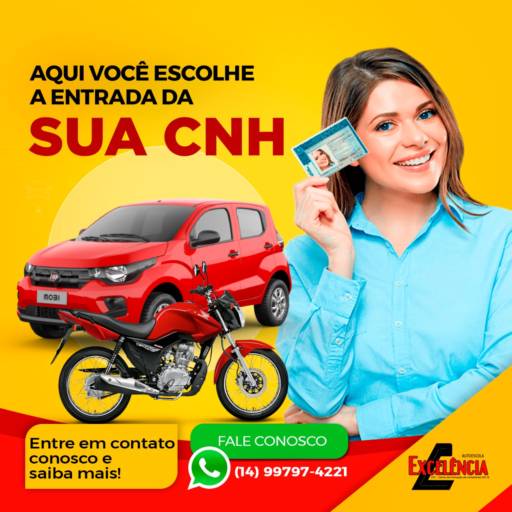 Comprar o produto de CNH Categoria A em Outros Serviços pela empresa Autoescola Excelência em Marília, SP por Solutudo