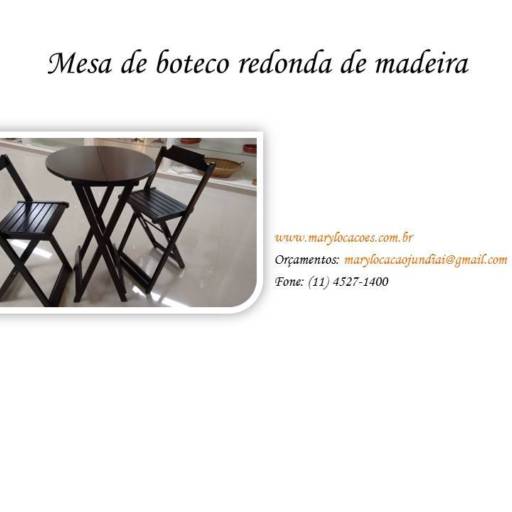 Comprar o produto de Mesa de Boteco Redonda de Madeira em A Classificar pela empresa Mary Locações  em Itatiba, SP por Solutudo