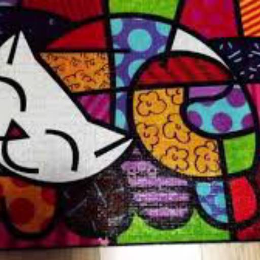 Quebra cabeça gato Romero Britto 1000 peças por Pintando o 7 Bazar e Papelaria