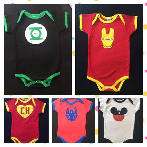 Bodys de Super-Heróis R$22,00 por Mammy Center Enxoval E Moveis Infantis Ltda