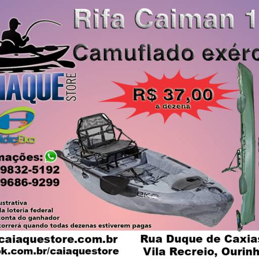 Comprar o produto de Rifa de um Caiaque Caiman 125 em Caiaques pela empresa Caiaque Store em Ourinhos, SP por Solutudo