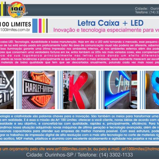 Comprar o produto de Letra Caixa + LED em Casa, Móveis e Decoração pela empresa Art 100 Limites Toldos Ltda. em Ourinhos, SP por Solutudo