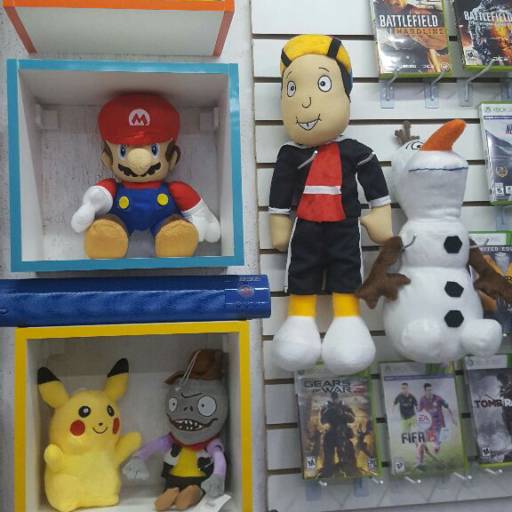 Pelucias de personagens, a partir de