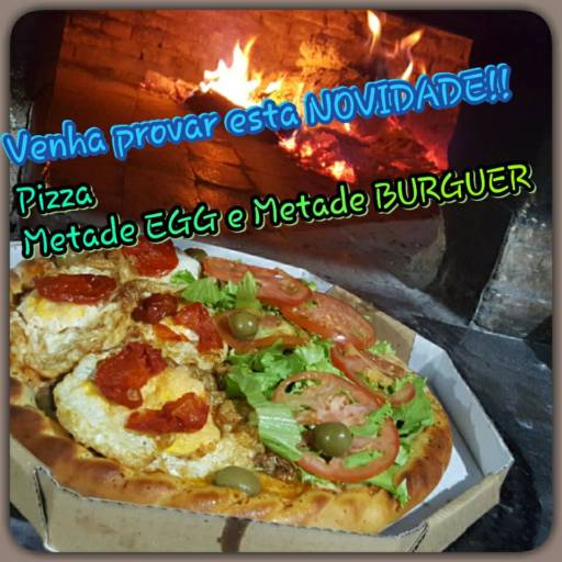 Metade Pizza Egg e Metade Pizza Burguer por Marquezolo Choperia e Pizzaria