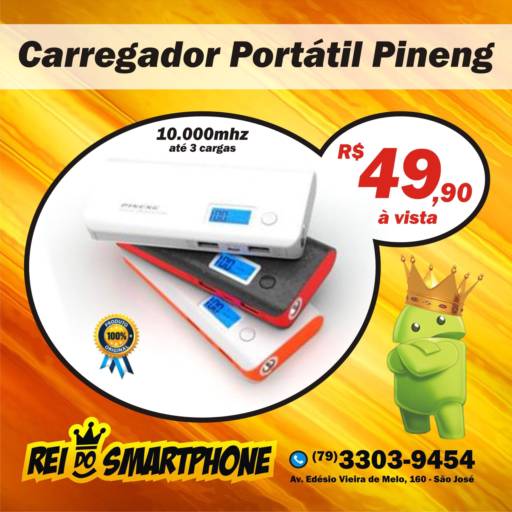 Comprar o produto de Carregador Portátil Pineng em De Baterias pela empresa Rei do Smartphone em Aracaju, SE por Solutudo