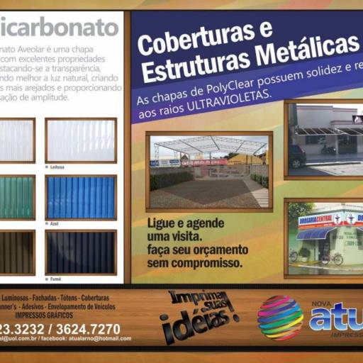 Comprar o produto de Coberturas e Estruturas Metálicas  em A Classificar pela empresa Nova Atual Impressão Digital em Araçatuba, SP por Solutudo