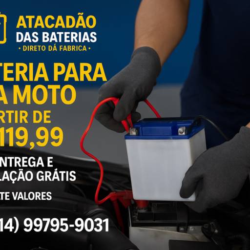 Bateria para sua moto com 5ah direto da fábrica com o melhor preço no Atacadão das Baterias em Botucatu, SP por Atacadão das Baterias
