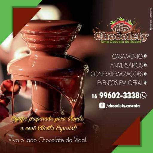 Faça sua festa com Chocolety! por Chocolety Cascata de Chocolate com Frutas