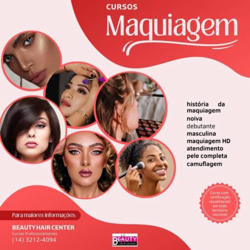 Comprar o produto de Curso de maquiagem em Cursos de Beleza pela empresa Beauty Hair Center - Cursos profissionalizantes na área da beleza em Bauru em Bauru, SP por Solutudo