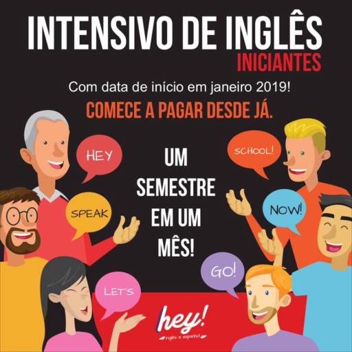 Comprar o produto de Curso Intensivo de Inglês em Escolas de Idiomas pela empresa Hey School em Jundiaí, SP por Solutudo