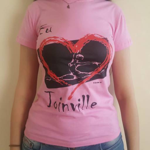 Comprar o produto de Baby look "Eu amo Joinville" Rosa - GG em Camisetas pela empresa Joinvilleiros em Joinville, SC por Solutudo