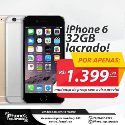 Iphone 6, 32GB por Top Aracaju