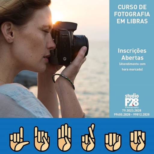 Comprar o produto de Curso de fotografia com intérprete em Libras em Educação pela empresa studio f2.8 photography em Aracaju, SE por Solutudo