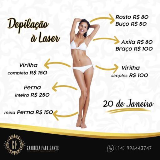 Depilação à Laser - Perna Completa por Gabriela Fabricante Estética Avançada, Dermopigmentacão e Makeup artist