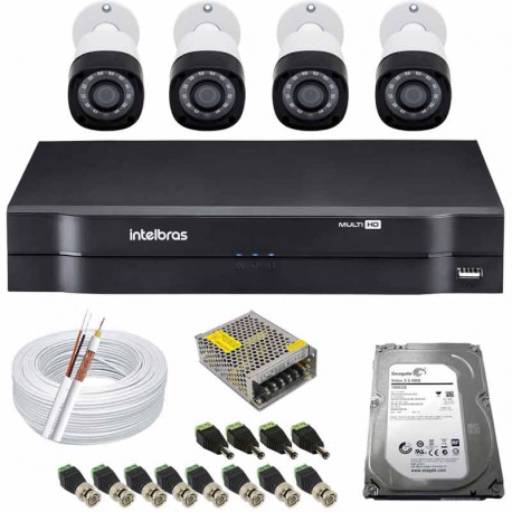 KIT 4 CÂMERAS - CFTV - VISUALIZAÇÃO POR CELULAR por Lagotron Segurança Eletrônica 