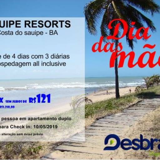 Comprar o produto de Dia das Mães Sauipe Resorts em Viagens e Turismo pela empresa Desbrave Turismo em Aracaju, SE por Solutudo