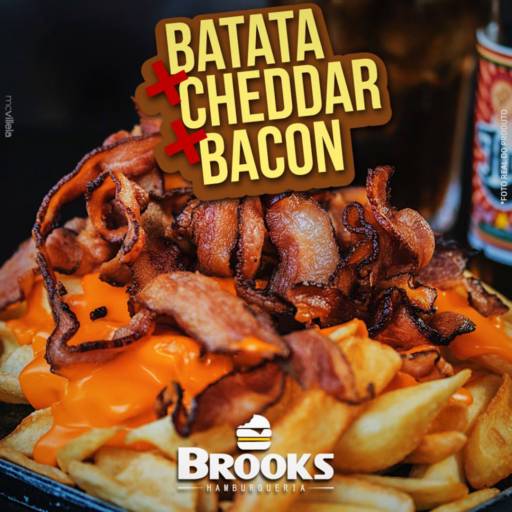 Batata Canoa com Cheddar e Bacon por Brooks Hamburgueria