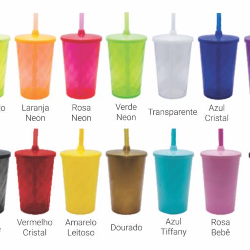 Copo Twister com tampa e canudo em São José do Rio Preto, SP por Public Gráfica e Brindes