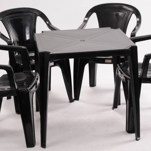 mesa bar CORTIANA na cor preta cadeiras para até 140 kg 