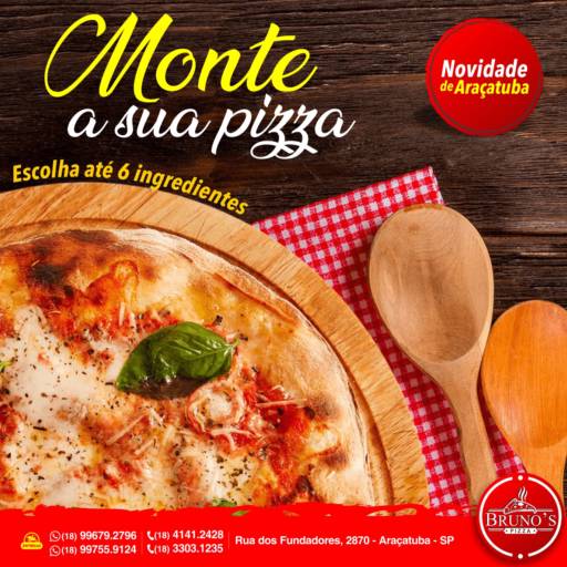 Comprar o produto de Monte sua Pizza com até 6 ingredientes em Pizzas pela empresa Bruno's Pizza em Araçatuba, SP por Solutudo