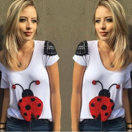 T-Shirt de Malha Joaninha (Disponível no Tamanho: 38/40).