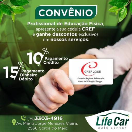Comprar o produto de Convênio Cref em Veículos e Transportes pela empresa Life Car Auto Center em Aracaju, SE por Solutudo