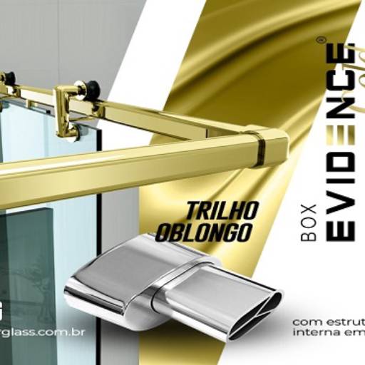 Comprar o produto de Box Evidence Gold com Trilho Oblongo em Box para Banheiro pela empresa Vidrobox Vidros Temperados em Birigui, SP por Solutudo